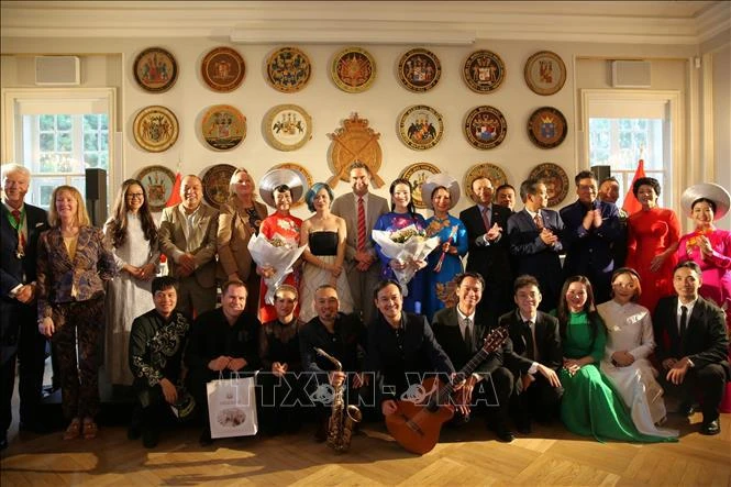 Participants at the ceremony held to mark the 79th anniversary of Vietnam’s National Day in Denmark. (Photo: Published by VNA)