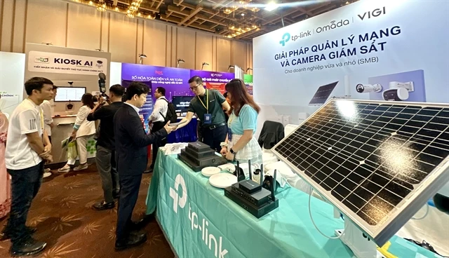 The exhibition area at the 2024 HCM City Digital Transformation Week features technology products and solutions from October 22 to 23. (Photo: VNA)