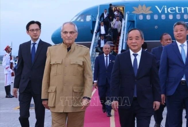 El presidente de Timor Leste, José Ramos-Horta, llega a Hanoi. (Fuente: VNA)