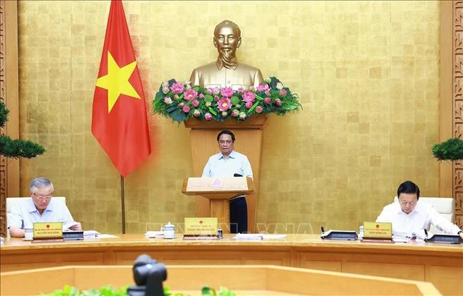 El primer ministro de Vietnam, Pham Minh Chinh, en el evento. (Fuente: VNA)