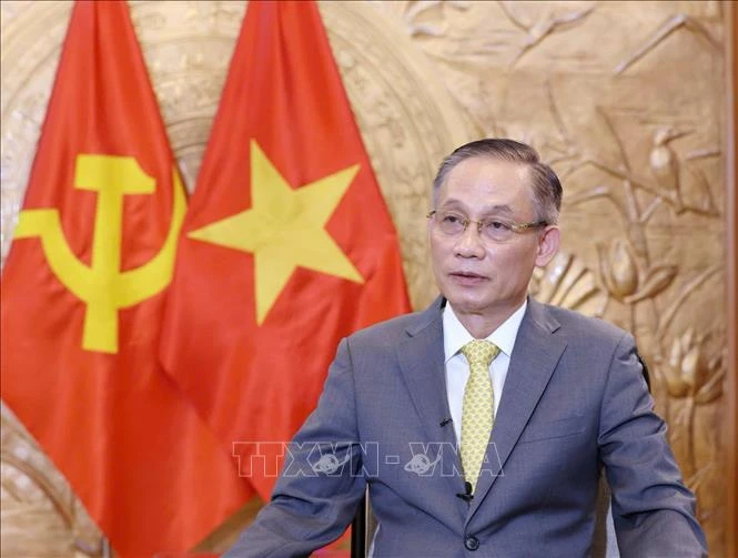 El jefe de la Comisión de Relaciones Exteriores del Comité Central del Partido Comunista de Vietnam, Le Hoai Trung. (Fuente: VNA)