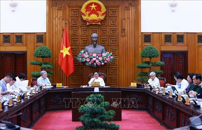 El primer ministro Pham Minh Chinh en el evento. (Fuente: VNA)