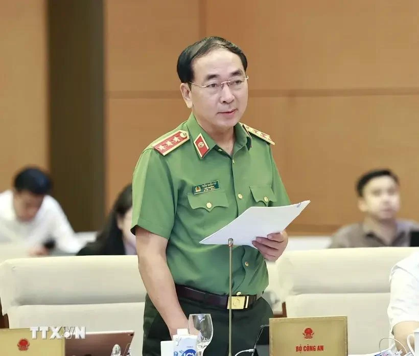 越共中央委员、中央公安党委副书记、公安部副部长陈国祖上将。图自越通社