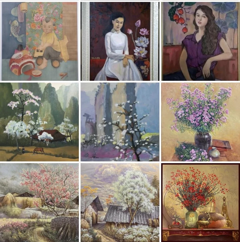Quelques peintures présentées dans le cadre de l'exposition. Photo: comité d'organisation