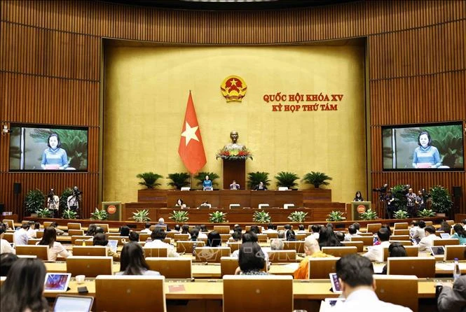 Panorama d'une séance dans le cadre de la 8e session de l'Assemblée nationale, le 24 octobre 2024. Photo: VNA