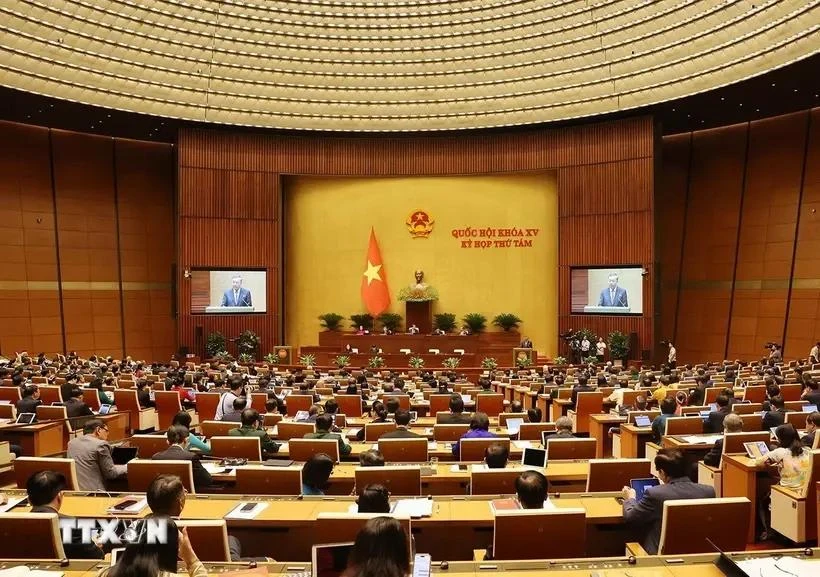 Une séance dans le cadre de la première phase de la 8e session de l'Assemblée nationale. Photo: VNA