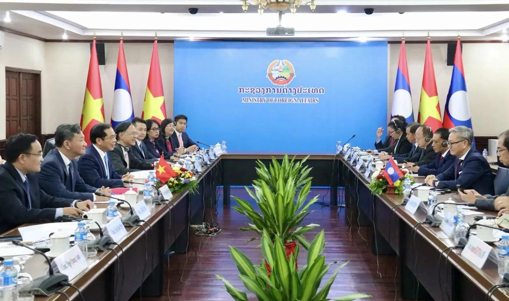 Panorama de la 11e consultation politique au niveau de ministre des Affaires étrangères Vietnam-Laos. Photo: ministère des Affaires étrangères