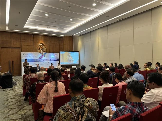 A view of the conference promoting connection between Vietnamese and Indonesian businesses. (Photo: VNA)