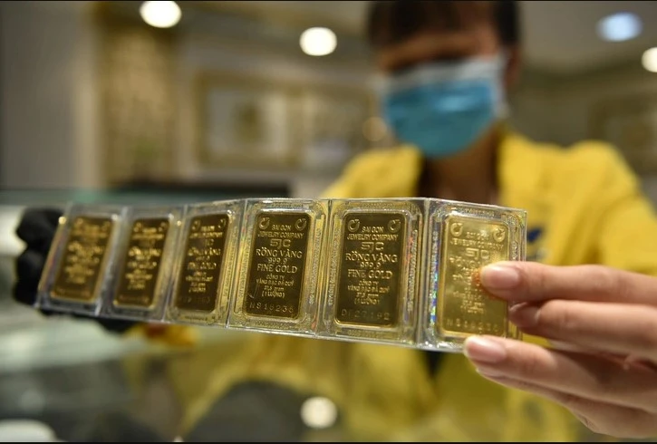 SJC gold price reaches 87 million VND per tael on May 7 morning. (Photo: VNA)