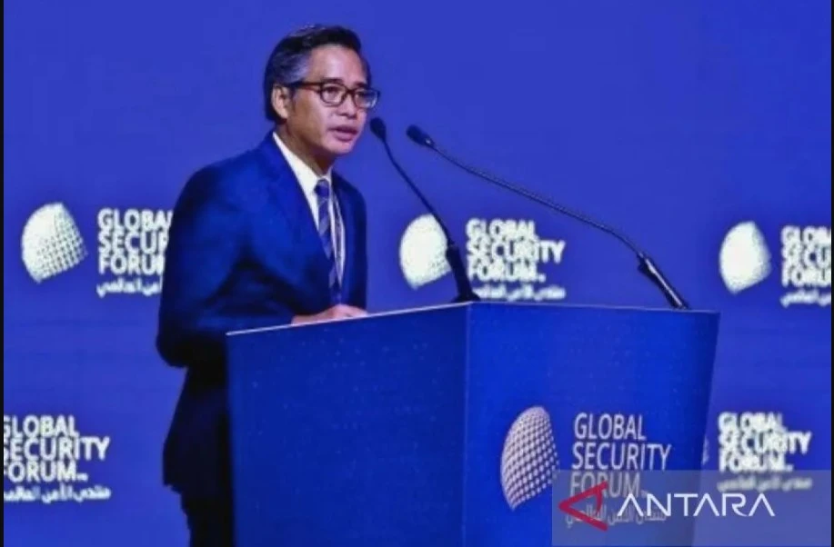 Indonesia's Deputy for International Cooperation of BNPT, Andhika Chrisnayudhanto, at the 2024 Global Security Forum (GSF) conference in Doha, Qatar, on May 21, 2024. (Photo: https://en.antaranews.com) 