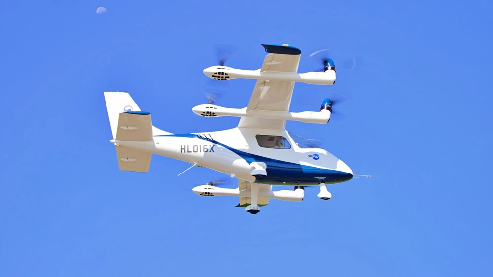 The Optionally Piloted Personal/Passenger Air Vehicle (OPPAV) flying taxi, manufactured by the Korea Aerospace Research Institute and Hyundai Motors Company, (Photo: thejakartapost.com)