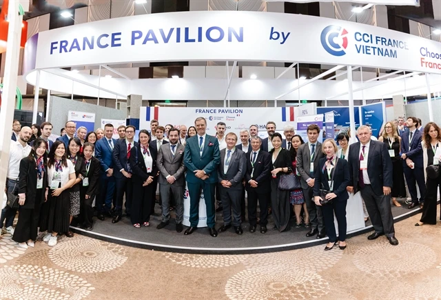 Many French companies participate in the Green Economy Forum & Exhibition (GEFE) 2024 in HCM City. The companies committed to supporting Vietnam's green growth and ambitious goal of achieving carbon net-zero emissions by 2050. ( Photo Courtesy of French Chamber of Commerce and Industry in Vietnam) 