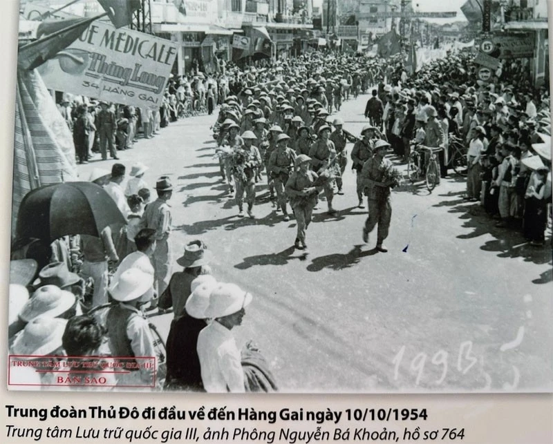 A documentary image on the takeover of the Hanoi capital, which is being preserved at the National Archive Center III in Hanoi. (Photo: VietnamPlus)