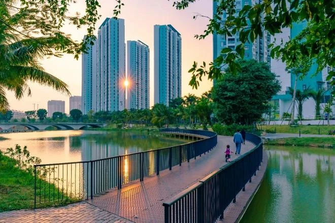 Un coin de la zone urbaine Ecopark dans le district de Van Giang, province de Hung Yen. Photo: Vietnamplus