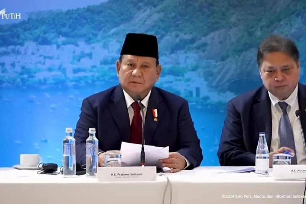 Le président indonésien Prabowo Subianto au Forum des affaires Indonésie-Brésil. Photo: Antara