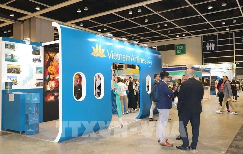 Stand de Vietnam Airlines en ITE Hong Kong 2024. (Foto: VNA) 