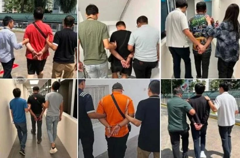 Los sospechosos fueron detenidos durante una operación policial que duró 10 días. (Foto: Policía de Singapur)