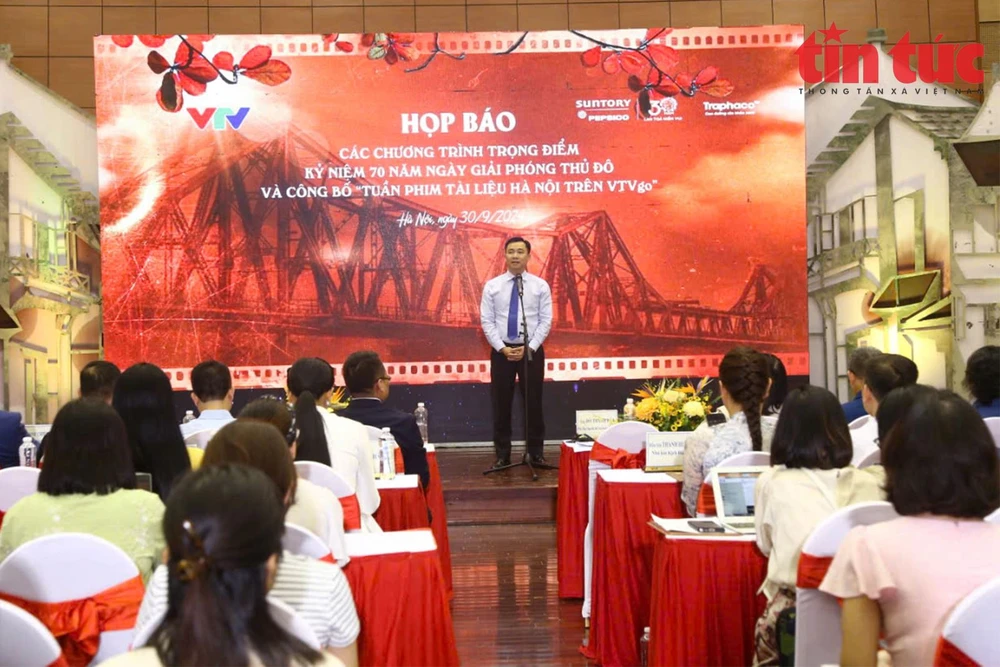 Do Thanh Hai, subdirector general de la Televisión de Vietnam (VTV) comparte sobre una serie de programas para celebrar el 70 aniversario del Día de la Liberación de Hanoi (Fuente: VNA)