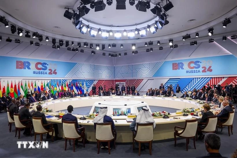 En la Cumbre del grupo ampliado de los BRICS, organizada en la ciudad de Kazán, Rusia el 23 de octubre de 2024 (Fuente: ANI/VNA) 