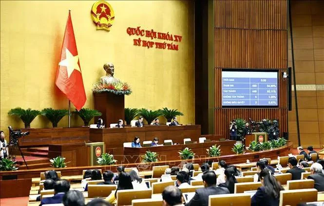 En el octavo periodo de sesiones de la Asamblea Nacional de Vietnam de la XV Legislatura (Fuente: VNA)