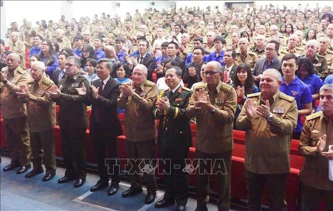 En el acto conmemorativo por el aniversario 80 de la fundación del Ejército Popular de Vietnam, celebrado en Cuba. (Fuente: VNA)