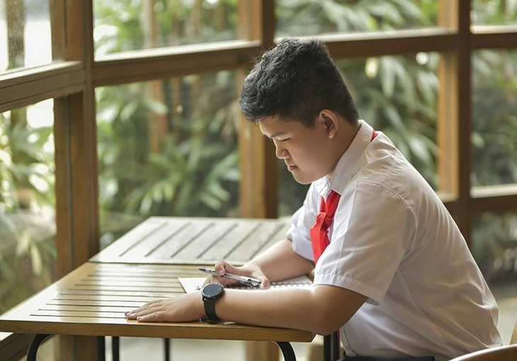 Nguyen Do Quang Minh, a ninth grader, in Da Nang city wins the national round for the 53rd UPU letter-writing contest. (Photo: sggp.org.vn)
