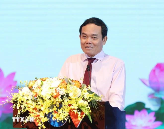 Deputy Prime Minister Tran Luu Quang speaks at the event. (Photo: VNA)