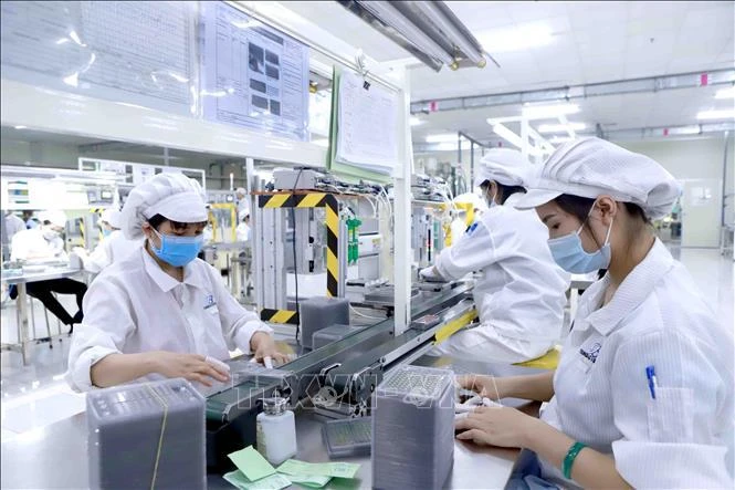 Workers at the Youngbag Micromotor Vietnam company in Vinh Phuc province (Photo: VNA)
