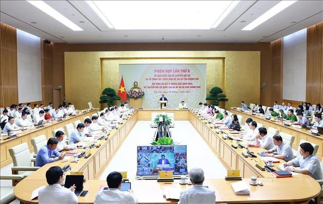 At the ninth meeting of the National Committee on Digital Transformation (Photo: VNA)