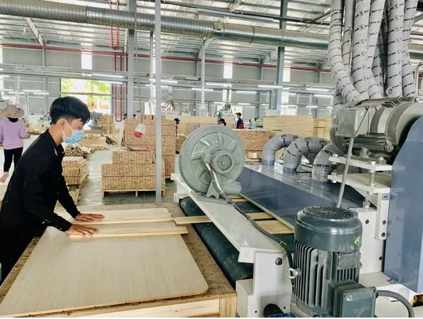 Inside a wood processing firm at Tan Binh Industrial Park in Binh Duong province. (Photo: baobinhduong.vn)