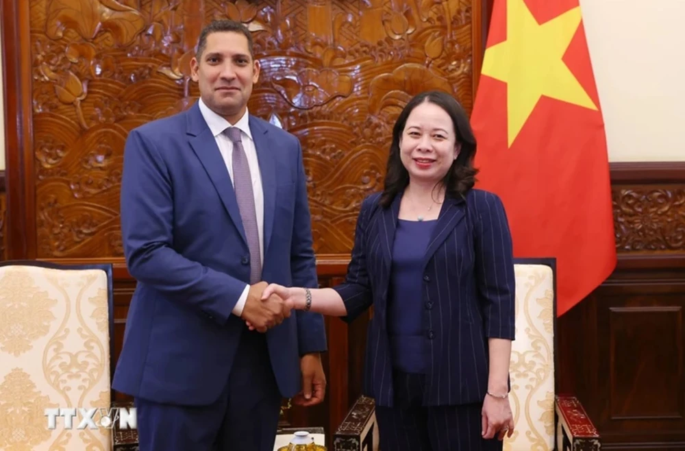 Vice President Vo Thi Anh Xuan receives Swedish Ambassador to Vietnam Johan Ndisi on October 15. (Photo: VNA)