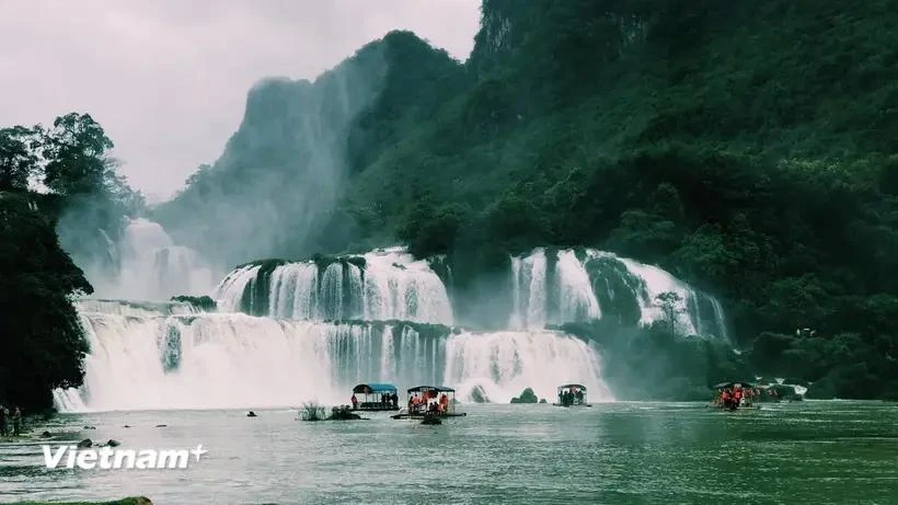 越南高平省板约瀑布跻身世界21大最美瀑布名单。图自越通社
