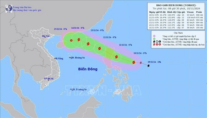 第8号台风的路径。图自越通社