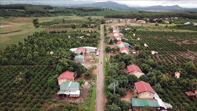 La aldea Le, en la comuna fronteriza de Mo Rai (Sa Thay, Kon Tum). Fuente: VNA)
