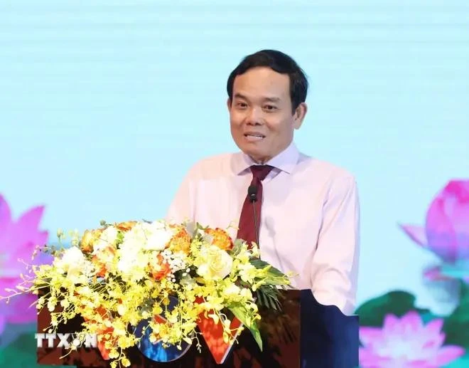El viceprimer ministro Tran Luu Quang habla en la conferencia. (Fuente: VNA)