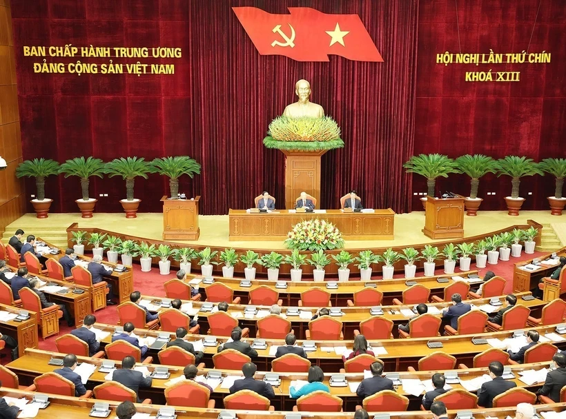 Девятый пленум Центрального комитета партии 13-го созыва проходит в Ханое с 16 по 18 мая 2024 года. (Фото: ВИA)