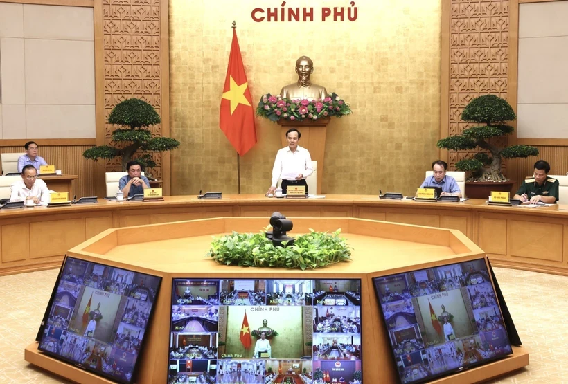 Заместитель премьер-министра Чан Лыу Куанг на онлайн-конференции. (Фото: ВИA)