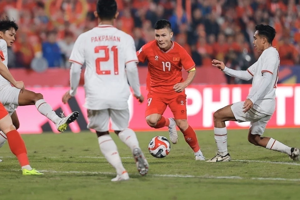 La selección nacional de fútbol de Vietnam logró una victoria de 1-0 sobre Indonesia (Fuente: VNA)