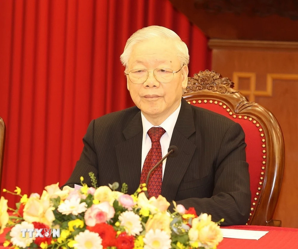 Le défunt secrétaire général du Parti communiste du Vietnam Nguyên Phu Trong. Photo: VNA