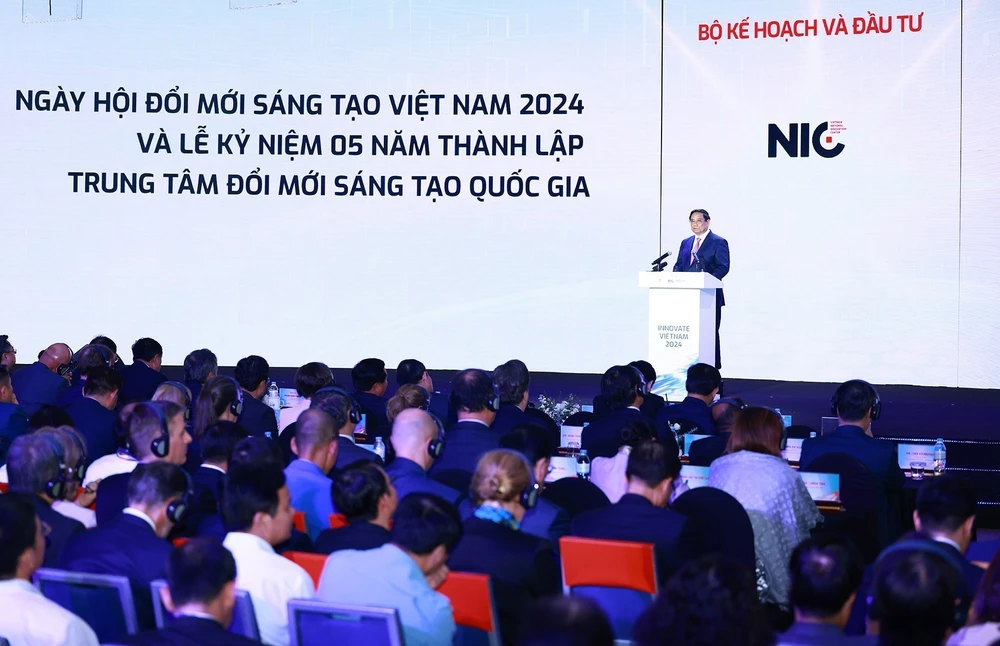 Le Premier ministre Pham Minh Chinh lors de l’événement, à Hanoi, le premier octobre. Photo : VNA