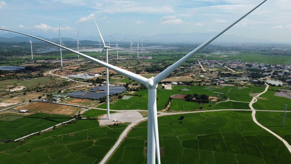 Un parc éolien dans la province de Ninh Thuân (Centre). Photo : VNA