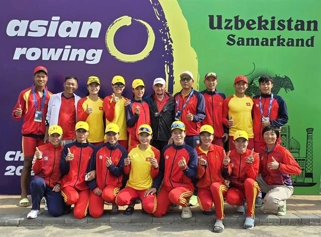 Les athlètes vietnamiennes ont remporté deux médailles d’or aux Championnats d’Asie d’aviron 2024. Photo : VNA