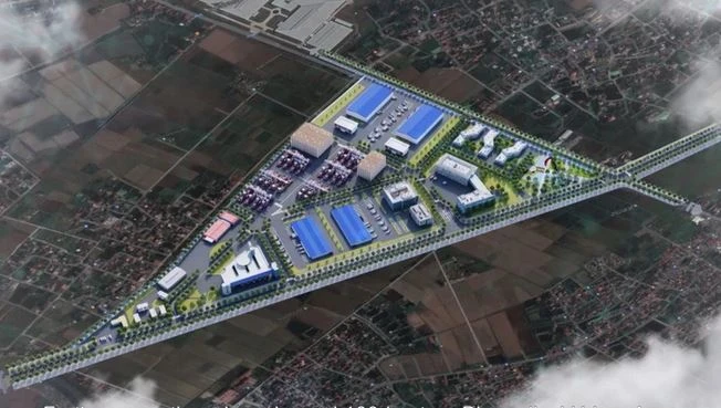 Image d’artiste du parc industriel pharmaceutique et biologique qui sera construit dans la province de Thai Binh, le premier du genre au Vietnam Photo : TB TV