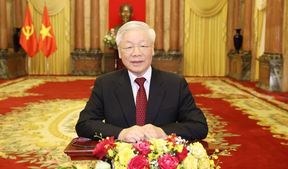 Party chief stresses importance of building more and more powerful Vietnam