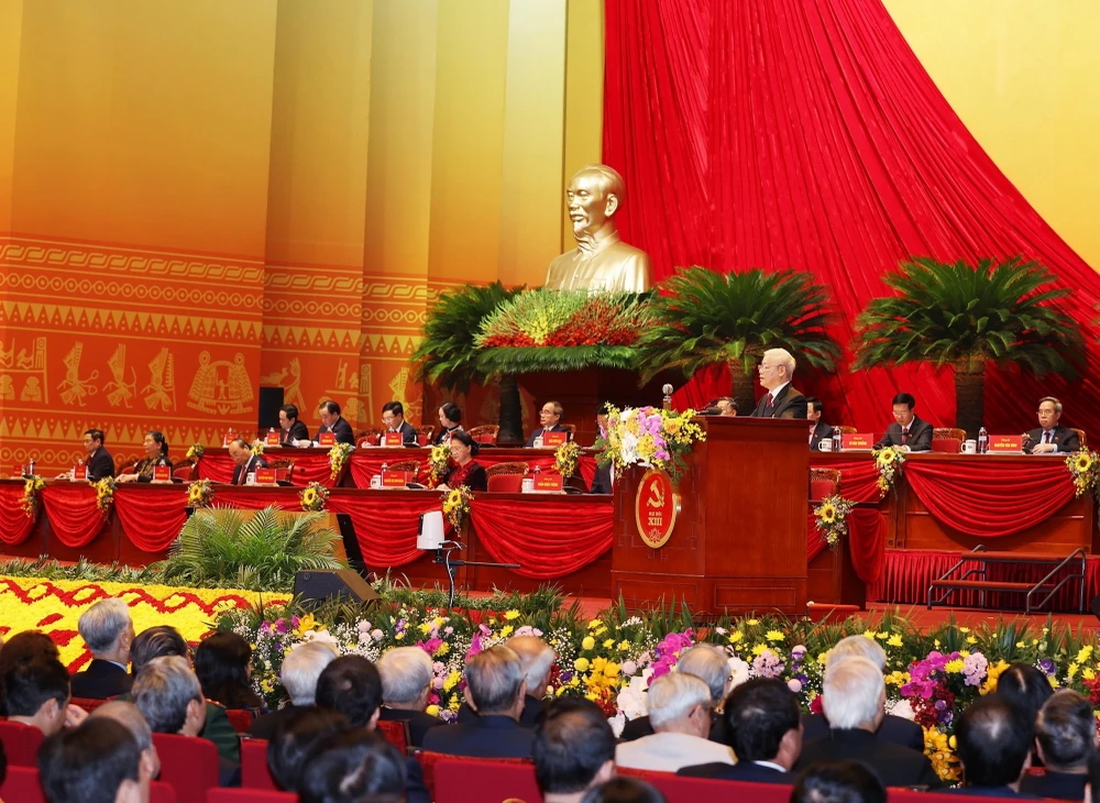 Overview of the opening ceremony of 13th National Party Congress (Photo: VNA)