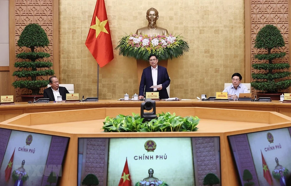 PM Pham Minh Chinh speaks at the meeting (Photo: VNA)