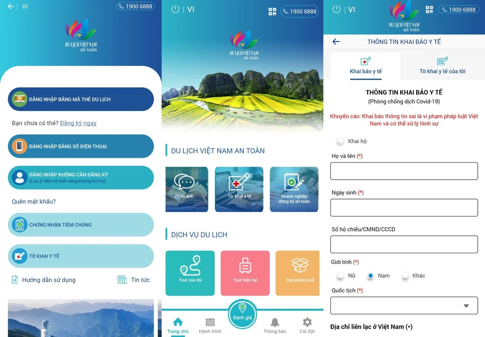 Health declaration service integrated into safe tourism app ảnh 1