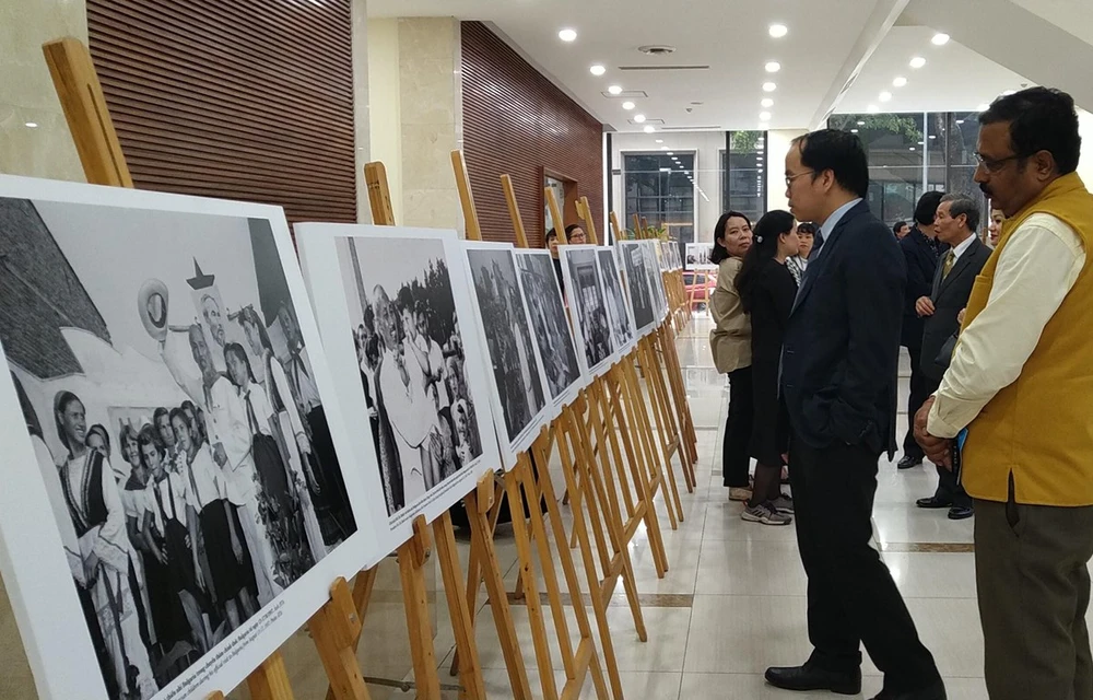 The exhibition attracts many visitors who are representatives of diplomatic agencies and foreign organisations (Photo: VietnamPlus)