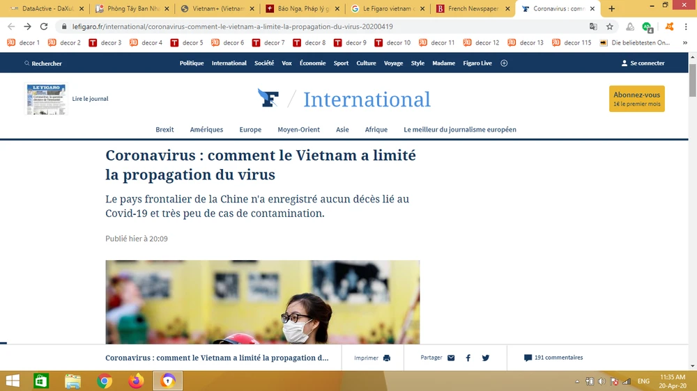 Expone Le Figaro "receta" vietnamita para limitar la propagación del COVID-19
