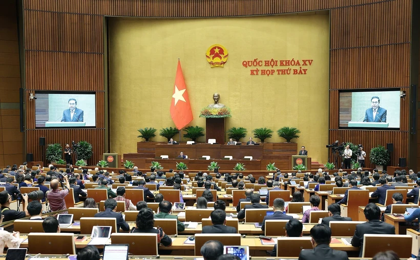 Standing Vice Chairman of the National Assembly Tran Thanh Man chairs the opening ceremony of the 7th session in Hanoi on May 20 (Photo: VNA).